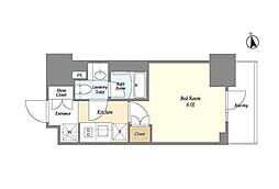 オーキッドレジデンス品川中延 3階1Kの間取り