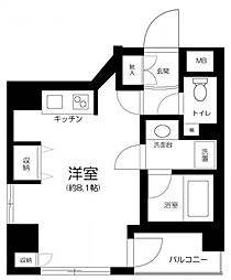 インシティ浜松町 2階ワンルームの間取り