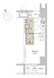 エスタート品川戸越II 6階1Kの間取り