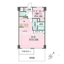 パークサイド六本木 1階ワンルームの間取り