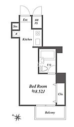 メゾン・ド・ヴィレ麻布台 3階ワンルームの間取り
