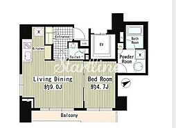 レガーロ新橋 5階1LDKの間取り