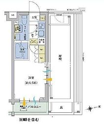 アジールコート品川中延 3階1Kの間取り