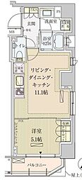 パークアクシス赤坂見附 1LDKの間取図画像