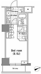 パークハビオ新橋 1Kの間取図画像