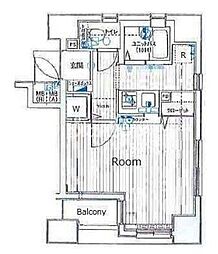 メインステージ六本木 1Kの間取図画像