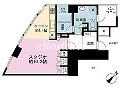 マジェスタワー六本木 ワンルームの間取図画像