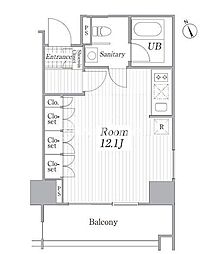 コートヒルズ広尾南 ワンルームの間取図画像