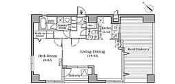 レジディア広尾南 1LDKの間取図画像