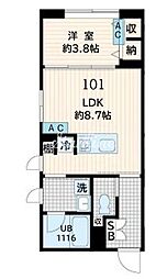 フレア恵比寿(Fullea恵比寿) 1LDKの間取図画像