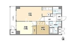 カルチェ恵比寿 1SLDKの間取図画像