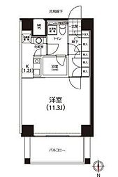 レジデンスクイズ恵比寿 1Kの間取図画像