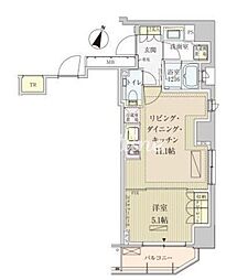 パークアクシス赤坂見附 1LDKの間取図画像