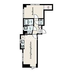 サンパーク恵比寿 1LDKの間取図画像