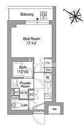 ORSUS戸越銀座 1Kの間取図画像