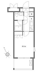 ガーデン荏原中延 1Kの間取図画像