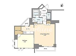 ドゥーエ西麻布1 1LDKの間取図画像