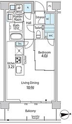 グリーンレジデンス赤坂 1LDKの間取図画像