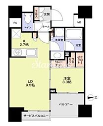 クレヴィア恵比寿 1LDKの間取図画像
