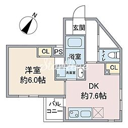 CasadoAmalia 1DKの間取図画像