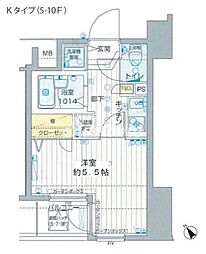 フォレシティ六本木 1Kの間取図画像