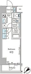 ルビア赤坂 1Kの間取図画像
