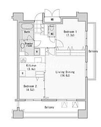 レジディア西麻布 2LDKの間取図画像