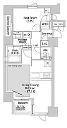 コンフォリア赤坂 1LDKの間取図画像