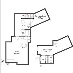 ルクレ神宮前 1SLDKの間取図画像