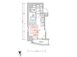 プライムアーバン品川中延 ワンルームの間取図画像
