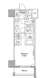 ザ・パークハビオ麻布十番 1Kの間取図画像