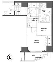 BPRレジデンス恵比寿 1DKの間取図画像