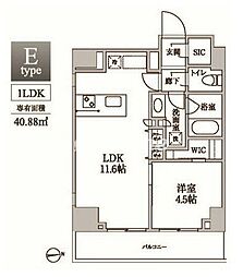 レジディア中延2 1LDKの間取図画像