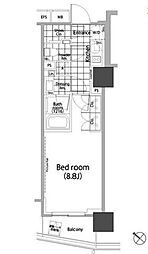 パークハビオ赤坂タワー 1Kの間取図画像