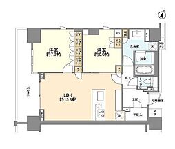 ブランズ渋谷常盤松 2LDKの間取図画像
