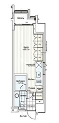 カスタリア麻布十番2 ワンルームの間取図画像