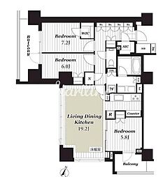 ブランズ渋谷常盤松 3LDKの間取図画像