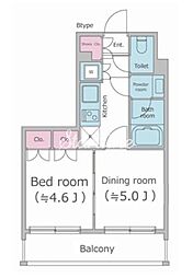 PARKFLATS渋谷代官山 1DKの間取図画像