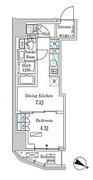 PARKAXIS赤坂山王 1DKの間取図画像