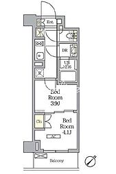 ラティエラ武蔵小山レジデンス 2Kの間取図画像