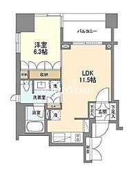 LaSante麻布十番 1LDKの間取図画像