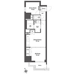 THE GATEHOUSE浅草雷門 3階1SDKの間取り