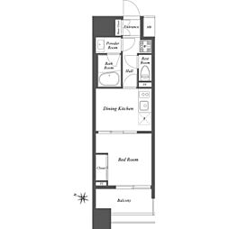 THE GATEHOUSE雑司が谷 13階1DKの間取り