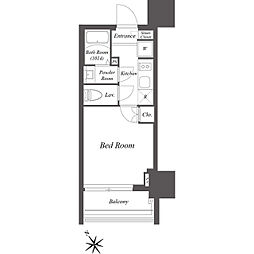 ブランシエスタ横浜高島町 6階1Kの間取り