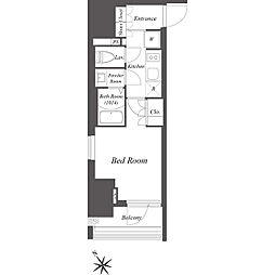 ブランシエスタ横浜高島町 12階1Kの間取り
