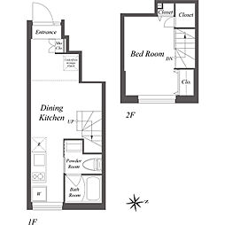 Pair新大久保 1階1DKの間取り
