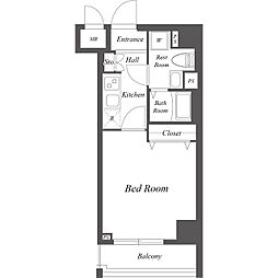 ストーリア芝浦 0701 7階1Kの間取り