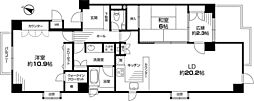 グランヴェール強羅C棟 2LDKの間取図画像
