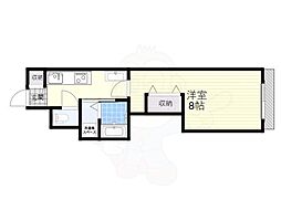 三熊ハイツ渚2号 1Kの間取図画像