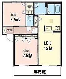 シャーメゾンRosyA棟 2LDKの間取図画像